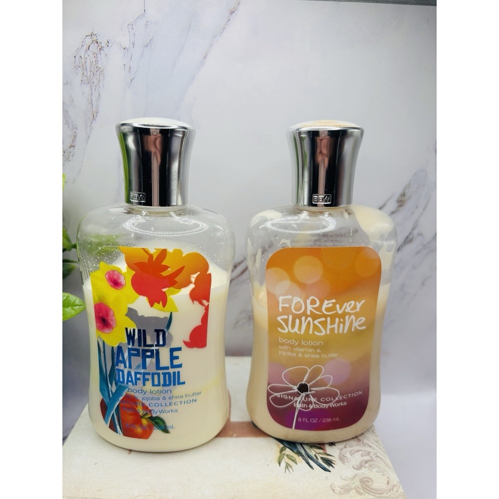 Bath & Body Works Wild Apple Daffodil & Forever Sunshine Body‎ Lotion 8 oz